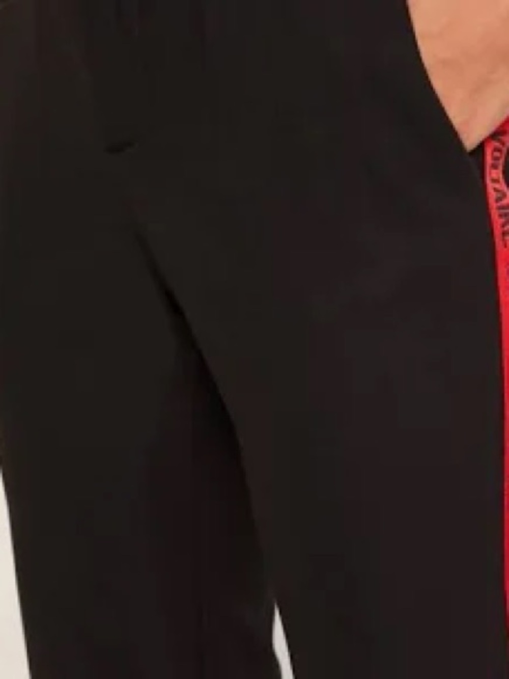 Zadig & Voltaire Black Track Pants with Red Logo Side Tape - Picture 3 of 16